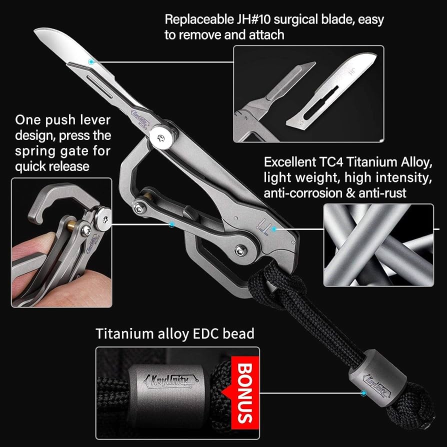 Amazon.com: KeyUnity KU00 Titanium Quickdraw Carabiner with